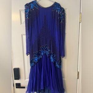 Jovani Blue Beaded Dress